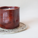 VELA CURVA COPPER JADE  CON PLATO WINTER WOOD