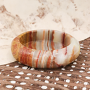 CHAROLA BOWL - ÓNIX VERDE VETAS CAFÉS Y ROJOS