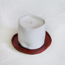 VELA CURVA CRUDA CON PLATO COPPER JADE