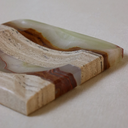 CENICERO PARQUET - MÁRMOL TRAVERTINO FIORITO Y ÓNIX VERDE