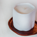 VELA CURVA CRUDA CON PLATO COPPER JADE