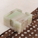 COASTERS - ÓNIX VERDE VETA CLARO Y BLANCO