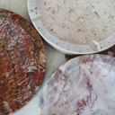 CENICERO TRÍO MEDIANO - MÁRMOL TRAVERTINO FIORITO, ÓNIX ROJO PASIÓN Y MÁRMOL ROSA