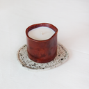VELA CURVA COPPER JADE  CON PLATO WINTER WOOD